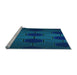 Sideview of Machine Washable Transitional Blue Rug, wshpat1721lblu