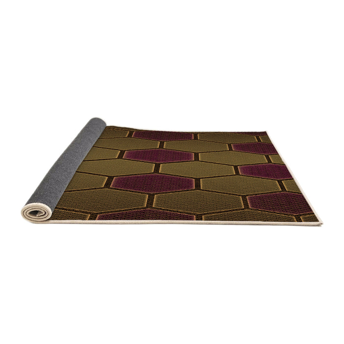 Thickness of Patterned Saddle Brown Rug, pat1721org