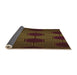 Thickness of Patterned Saddle Brown Rug, pat1721org