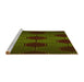 Sideview of Machine Washable Transitional Olive Green Rug, wshpat1721yw