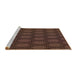 Sideview of Machine Washable Transitional Sienna Brown Rug, wshpat1722brn