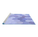 Sideview of Machine Washable Transitional Light Slate Blue Rug, wshpat1724blu