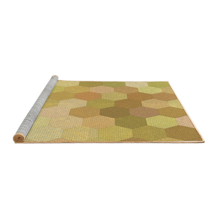 Sideview of Machine Washable Transitional Bold Yellow Rug, wshpat1724brn