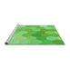 Sideview of Machine Washable Transitional Emerald Green Rug, wshpat1724grn