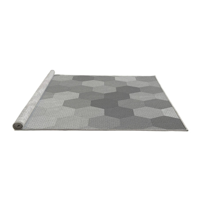 Sideview of Machine Washable Transitional Gray Rug, wshpat1724gry