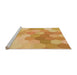 Sideview of Machine Washable Transitional Neon Orange Rug, wshpat1724org