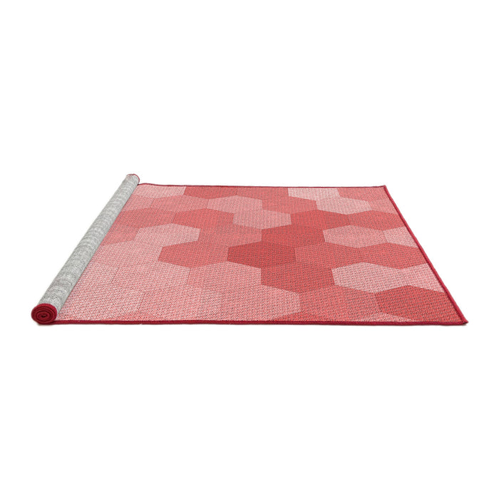Sideview of Machine Washable Transitional Pastel Pink Rug, wshpat1724rd