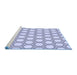 Sideview of Machine Washable Transitional Lavender Blue Rug, wshpat1726blu