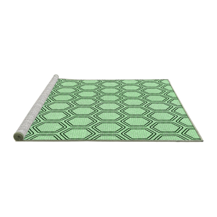 Sideview of Machine Washable Transitional Mint Green Rug, wshpat1726grn