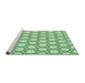 Sideview of Machine Washable Transitional Mint Green Rug, wshpat1726grn