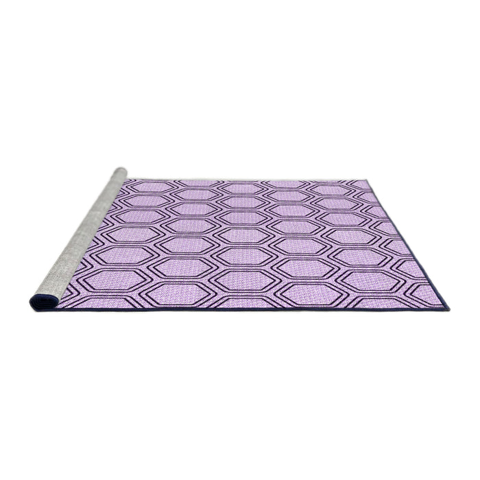 Sideview of Machine Washable Transitional Purple Flower Purple Rug, wshpat1726pur
