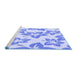 Sideview of Machine Washable Transitional Blue Rug, wshpat1727blu