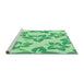 Sideview of Machine Washable Transitional Green Rug, wshpat1727grn