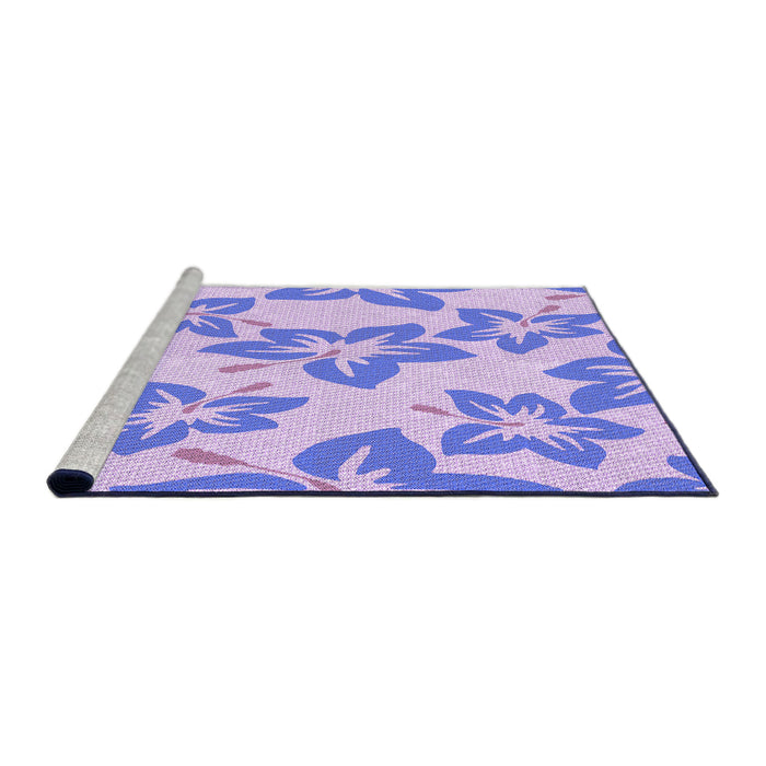 Sideview of Machine Washable Transitional Light Slate Blue Rug, wshpat1727pur