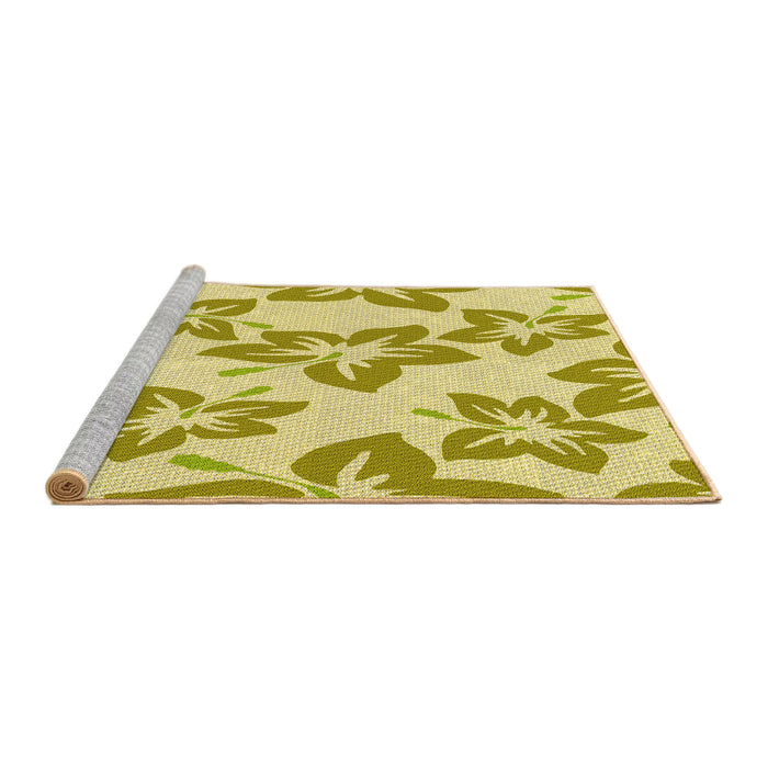 Sideview of Machine Washable Transitional Dark Golden Brown Rug, wshpat1727yw