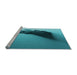 Sideview of Machine Washable Transitional Dark Cyan Green Rug, wshpat1728lblu