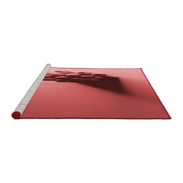 Sideview of Machine Washable Transitional Red Rug, wshpat1728rd