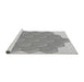 Sideview of Machine Washable Transitional Gray Rug, wshpat1729gry