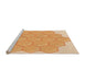 Sideview of Machine Washable Transitional Neon Orange Rug, wshpat1729org