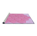 Sideview of Machine Washable Transitional Blossom Pink Rug, wshpat1729pur