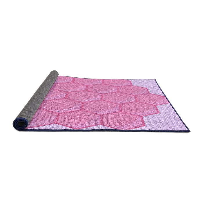 Thickness of Patterned Blossom Pink Rug, pat1729pur