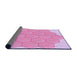 Thickness of Patterned Blossom Pink Rug, pat1729pur