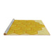 Sideview of Machine Washable Transitional Bold Yellow Rug, wshpat1729yw