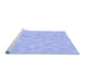 Sideview of Machine Washable Transitional Sky Blue Rug, wshpat173blu