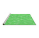 Sideview of Machine Washable Transitional Neon Green Rug, wshpat173grn