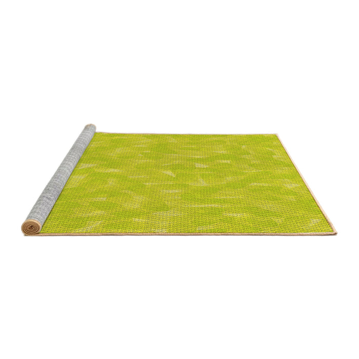 Sideview of Machine Washable Transitional Yellow Rug, wshpat173yw