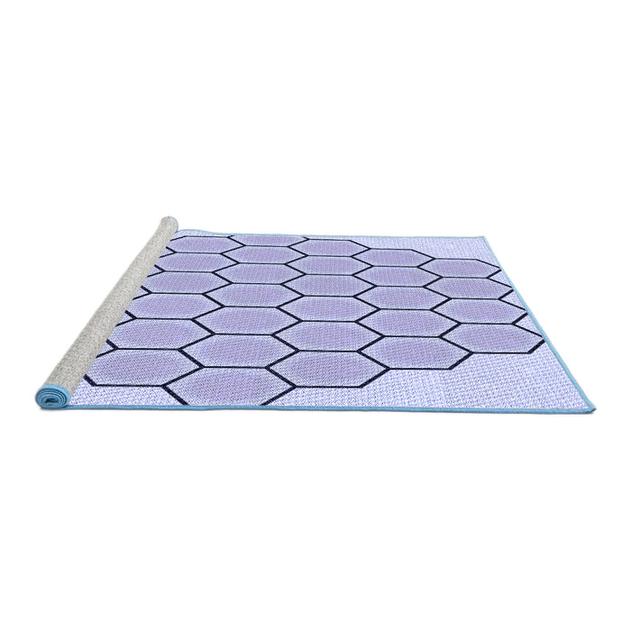 Sideview of Machine Washable Transitional Periwinkle Purple Rug, wshpat1730blu