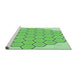 Sideview of Machine Washable Transitional Green Rug, wshpat1730grn