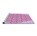 Sideview of Machine Washable Transitional Blossom Pink Rug, wshpat1730pur