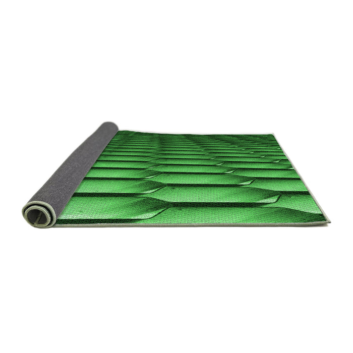 Thickness of Patterned Deep Emerald Green Rug, pat1731grn