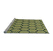 Sideview of Machine Washable Transitional Antique Bronze Green Rug, wshpat1732lblu