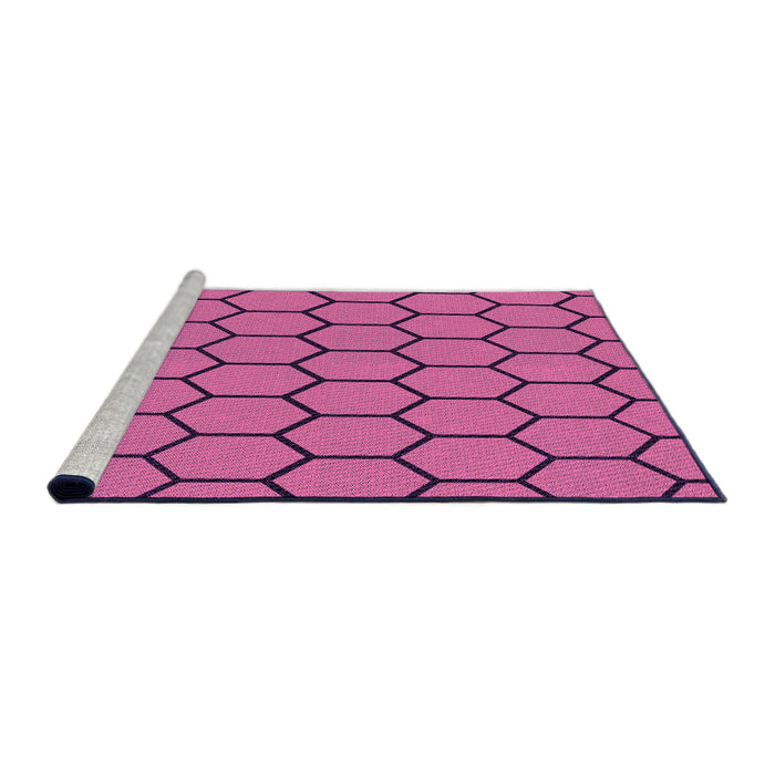 Sideview of Machine Washable Transitional Medium Violet Red Pink Rug, wshpat1732pur
