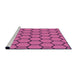 Sideview of Machine Washable Transitional Medium Violet Red Pink Rug, wshpat1732pur