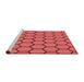 Sideview of Machine Washable Transitional Red Rug, wshpat1732rd