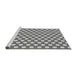 Sideview of Machine Washable Transitional Platinum Silver Gray Rug, wshpat1733gry