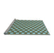 Sideview of Machine Washable Transitional Blue Rug, wshpat1733lblu