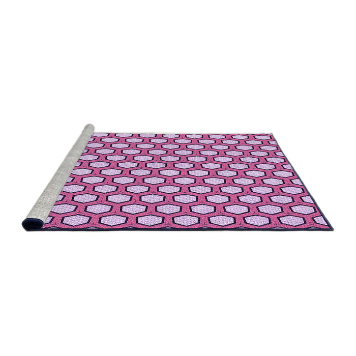Sideview of Machine Washable Transitional Dark Pink Rug, wshpat1733pur