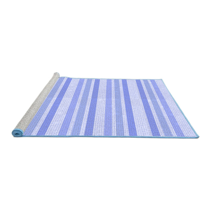 Sideview of Machine Washable Transitional Sky Blue Rug, wshpat1735blu
