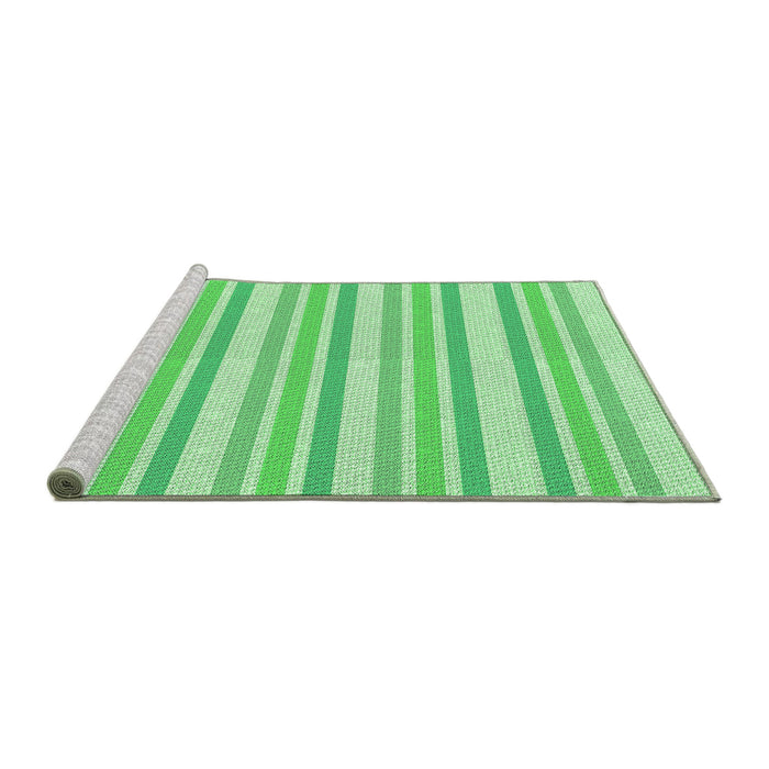 Sideview of Machine Washable Transitional Green Rug, wshpat1735grn