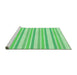 Sideview of Machine Washable Transitional Green Rug, wshpat1735grn