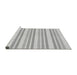 Sideview of Machine Washable Transitional Gunmetal Gray Rug, wshpat1735gry