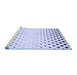 Sideview of Machine Washable Transitional Lavender Blue Rug, wshpat1736blu