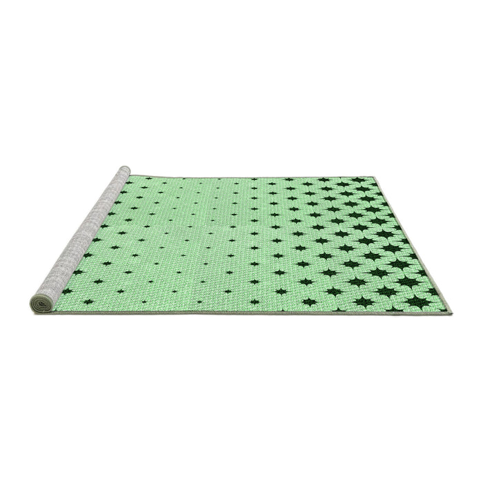 Sideview of Machine Washable Transitional Mint Green Rug, wshpat1736grn
