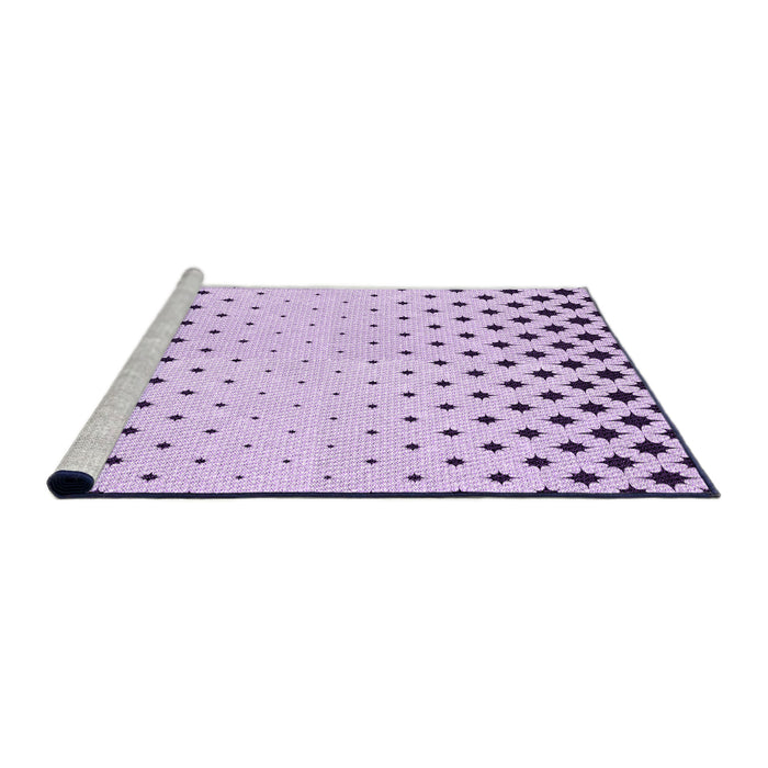 Sideview of Machine Washable Transitional Lilac Purple Rug, wshpat1736pur