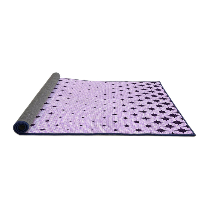 Thickness of Patterned Lilac Purple Rug, pat1736pur
