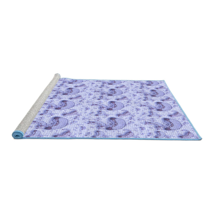 Sideview of Machine Washable Transitional Purple Rug, wshpat1737blu